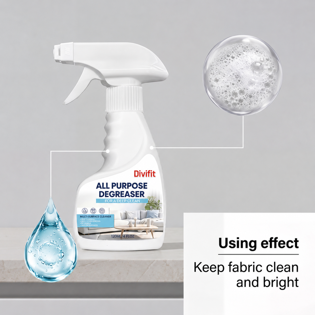 Divifit Multi-Surface Stain & Grease Remover – Deep Clean for Sofas, Fabrics & More