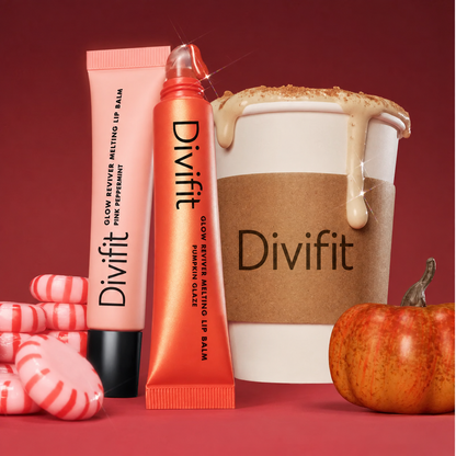 Divifit Glow Reviver Flavor Balms Lip Duo – Limited Edition Pink Peppermint & Pumpkin Glaze