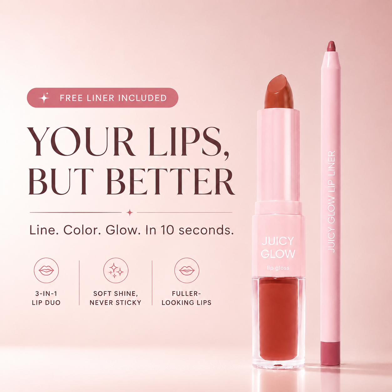 🎉BUY 2 GET 1 FREE🎉Lip sculptor & liner - 3-in-1 lip combo: lip liner, lipstick & lip gloss