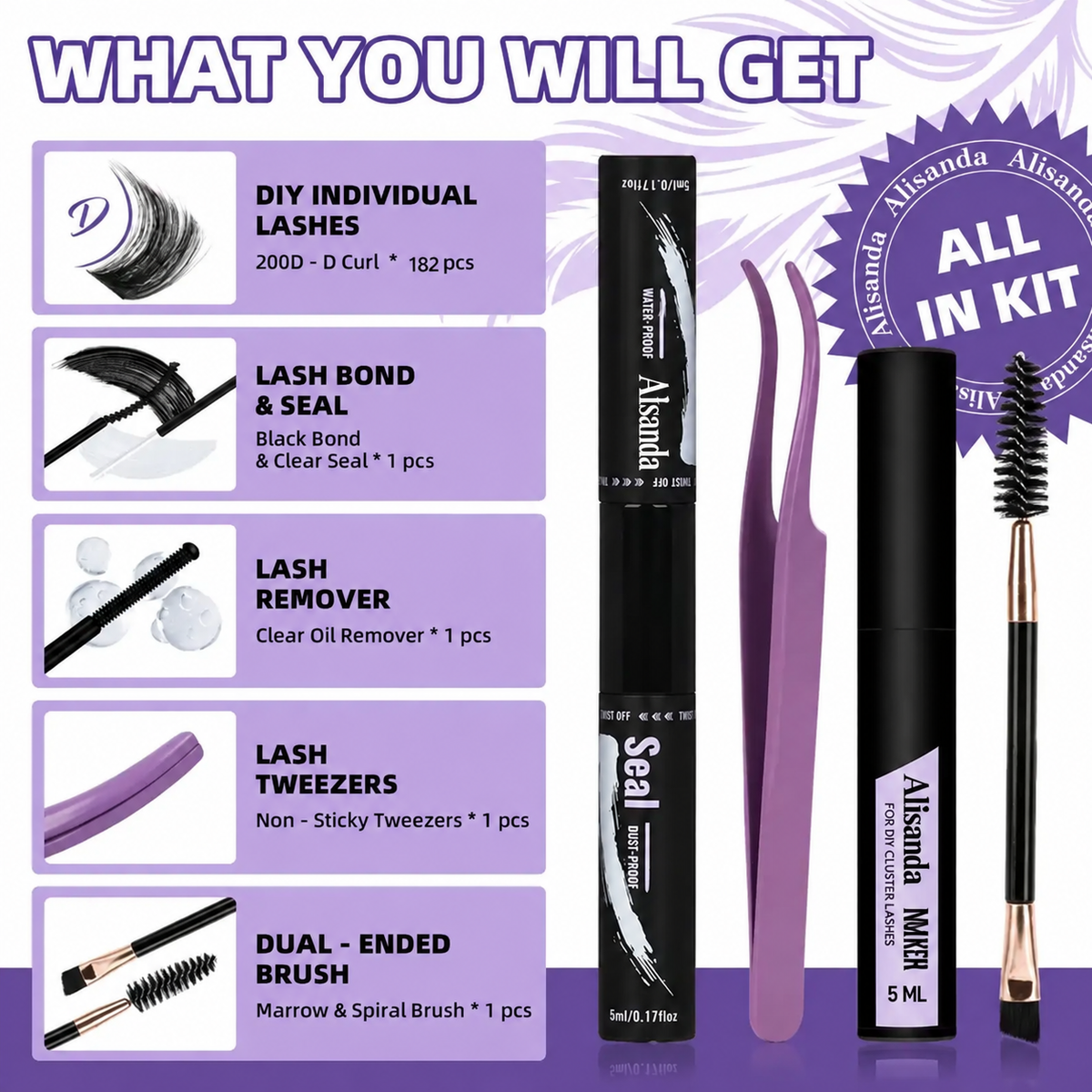 Alisanda “Black Pearl” Eyelash Extension Kit