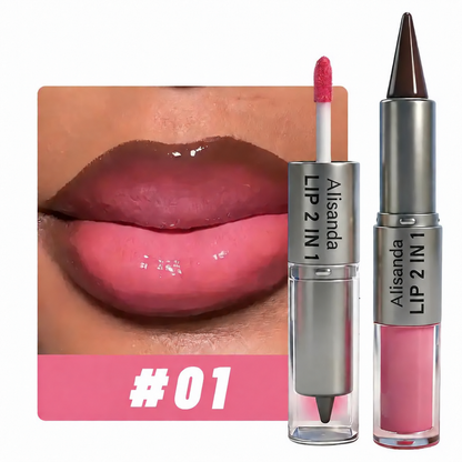 💋 BUY 1 GET 1 FREE 🎁 Alisanda 2-in-1 Lipstick + Lip Gloss — Define, Color & Shine ✨