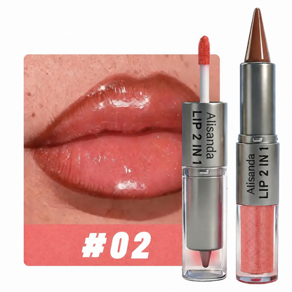 💋 BUY 1 GET 1 FREE 🎁 Alisanda 2-in-1 Lipstick + Lip Gloss — Define, Color & Shine ✨