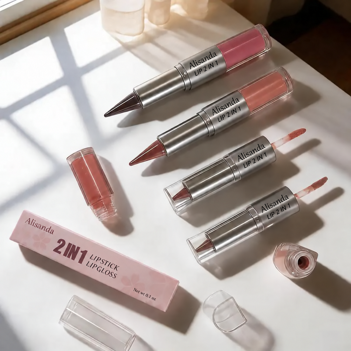 💋 BUY 1 GET 1 FREE 🎁 Alisanda 2-in-1 Lipstick + Lip Gloss — Define, Color & Shine ✨