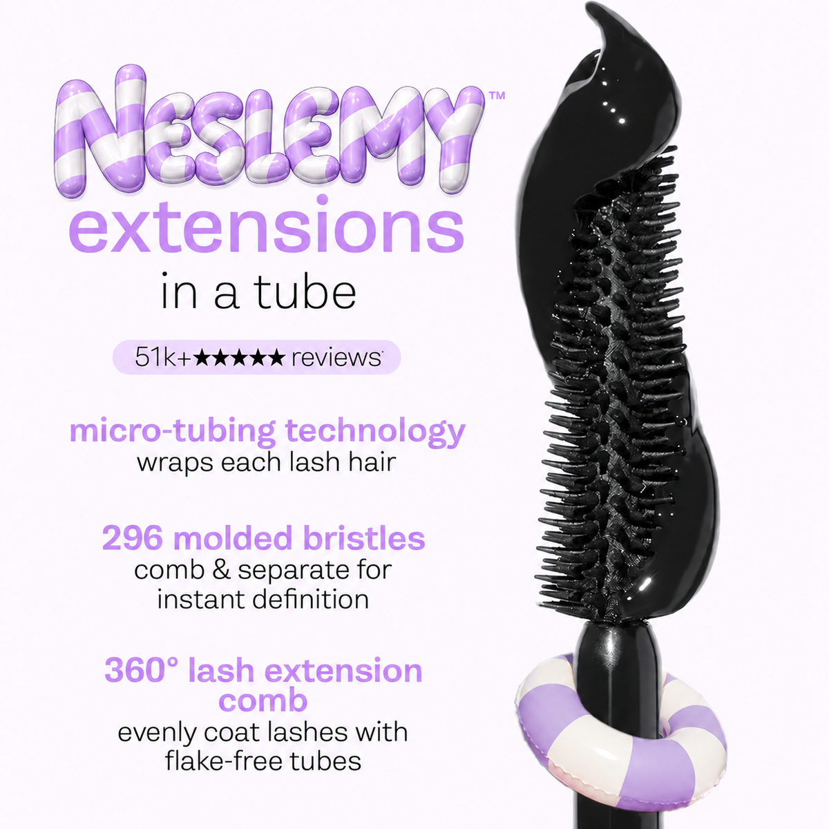 💜 NESLEMY 6-Color Waterproof Mascara ✨ Define, Lengthen & Make Every Lash Stand Out