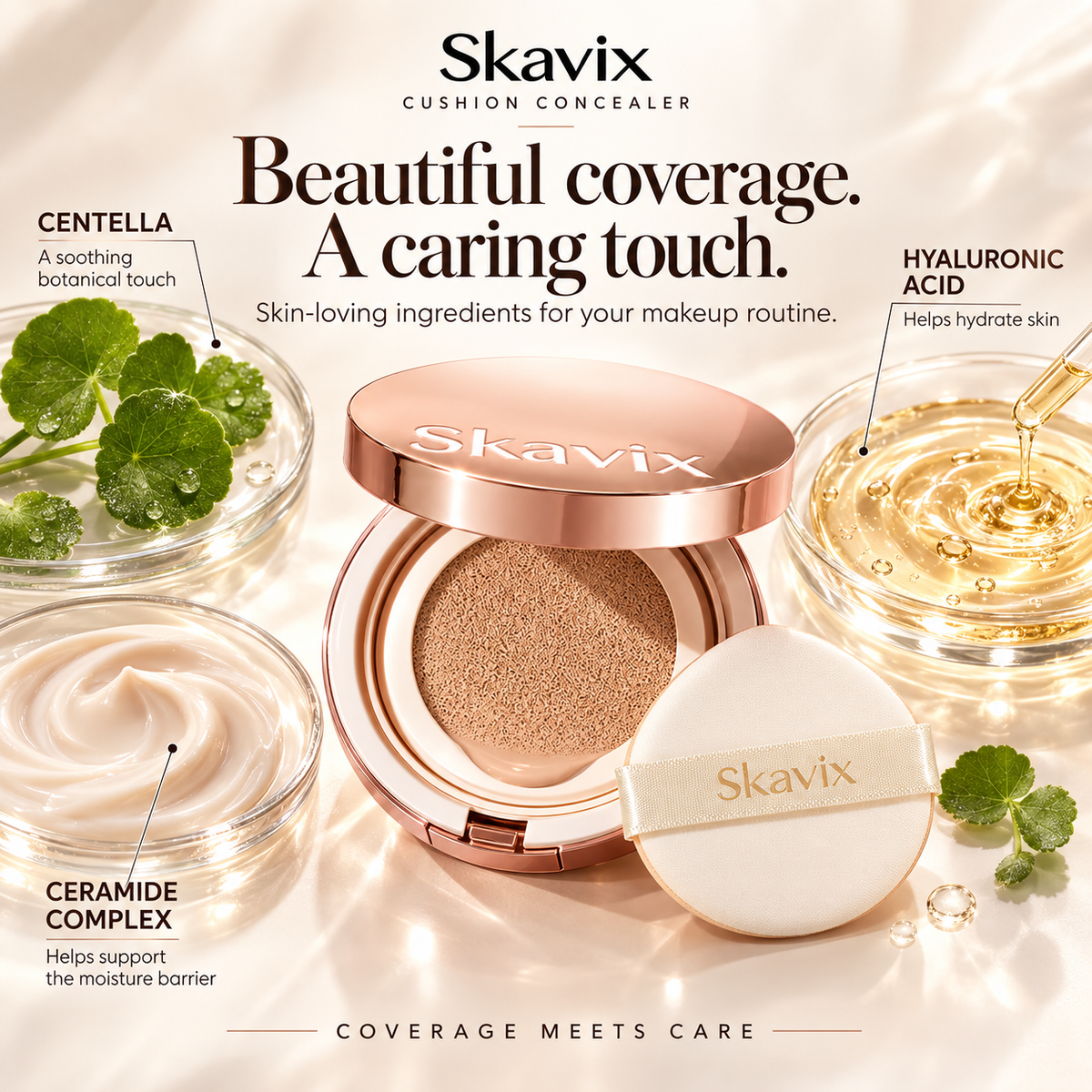 All-in-One Flawless Cushion Foundation — High coverage, suitable for all skin types — Silky-smooth cushion texture