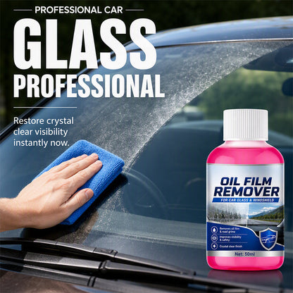 50% OFF NOW! Car Glass Oil Film Remover Windshield Cleaner - Professional Automotive Glass Cleaning Agent, Quickly Remove Oil-Film, Road Grime & Water Stains for Crystal Clear Driving Visibility