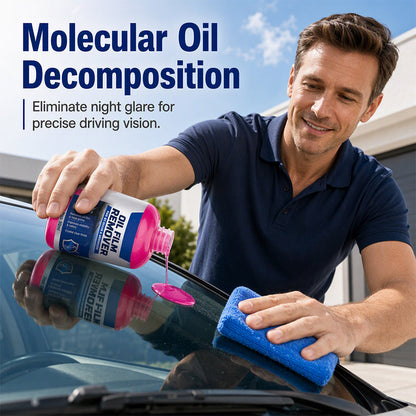 50% OFF NOW! Car Glass Oil Film Remover Windshield Cleaner - Professional Automotive Glass Cleaning Agent, Quickly Remove Oil-Film, Road Grime & Water Stains for Crystal Clear Driving Visibility