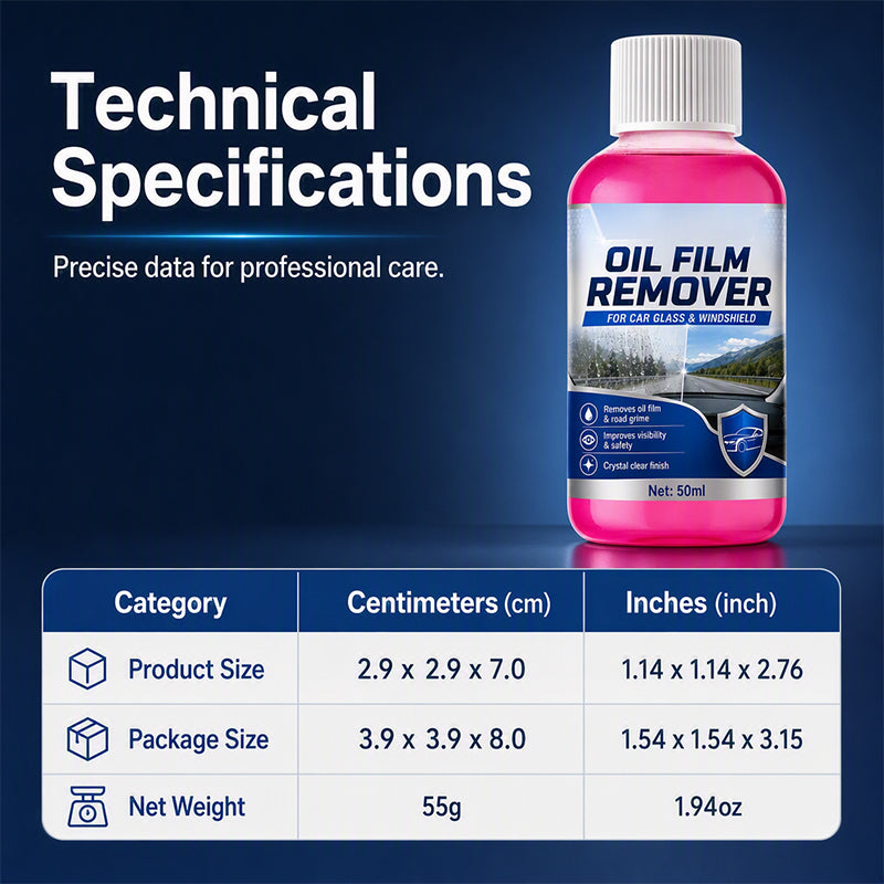 50% OFF NOW! Car Glass Oil Film Remover Windshield Cleaner - Professional Automotive Glass Cleaning Agent, Quickly Remove Oil-Film, Road Grime & Water Stains for Crystal Clear Driving Visibility