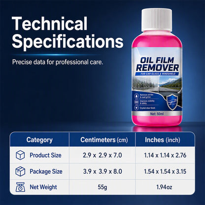 50% OFF NOW! Car Glass Oil Film Remover Windshield Cleaner - Professional Automotive Glass Cleaning Agent, Quickly Remove Oil-Film, Road Grime & Water Stains for Crystal Clear Driving Visibility