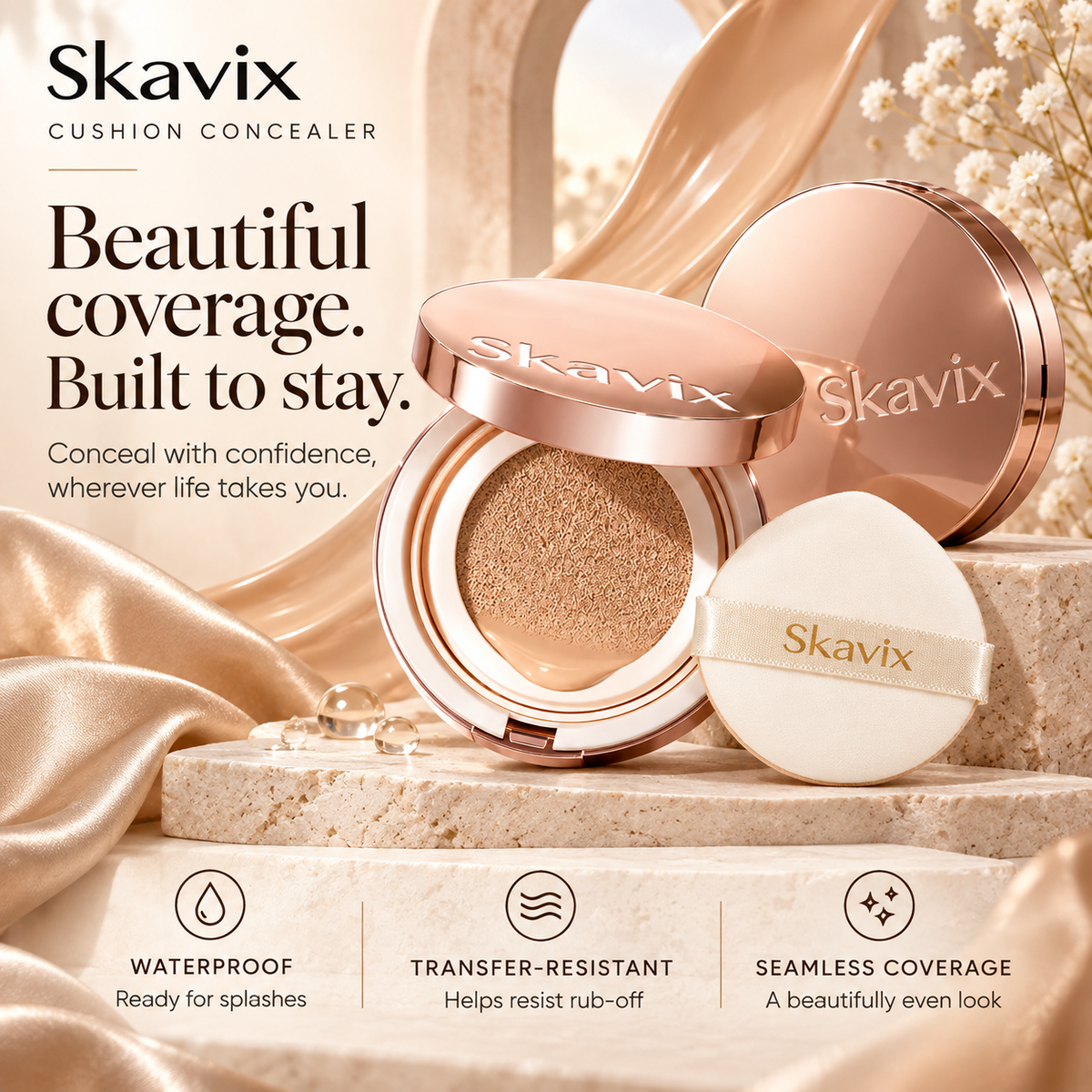 All-in-One Flawless Cushion Foundation — High coverage, suitable for all skin types — Silky-smooth cushion texture