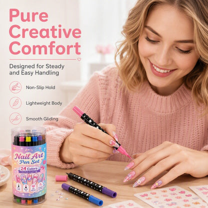 💅LIMITED‑TIME 50% OFF! 💥24 Colors Dual Ended Nail Art Pens Set – Creative, Salon‑Quality, Easy DIY✨