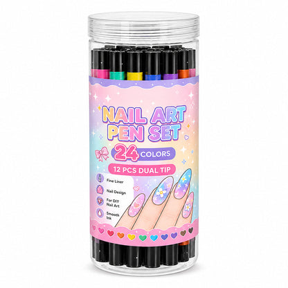 💅LIMITED‑TIME 50% OFF! 💥24 Colors Dual Ended Nail Art Pens Set – Creative, Salon‑Quality, Easy DIY✨