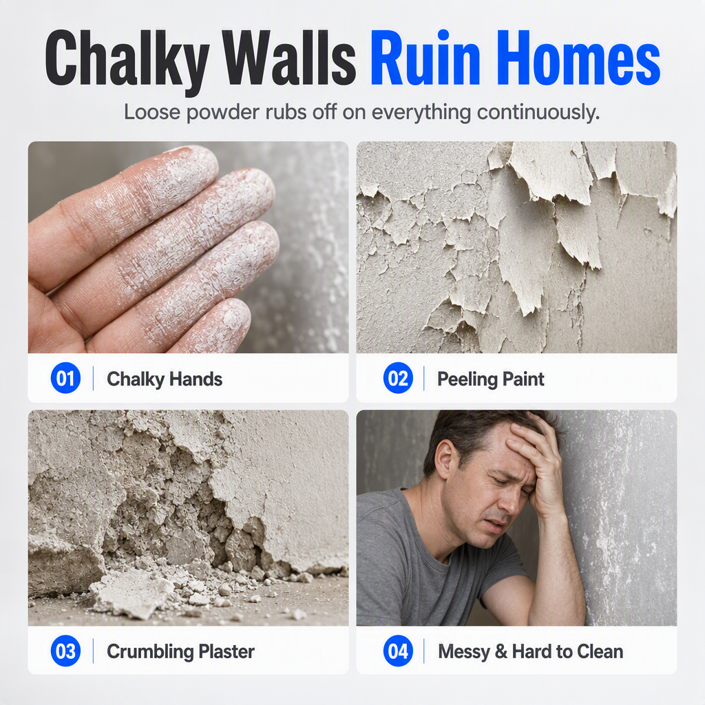 🎉 2026 HOT SALE 🏠 🧱 Wall Repair Liquid – locks chalky plaster instantly 🛠️